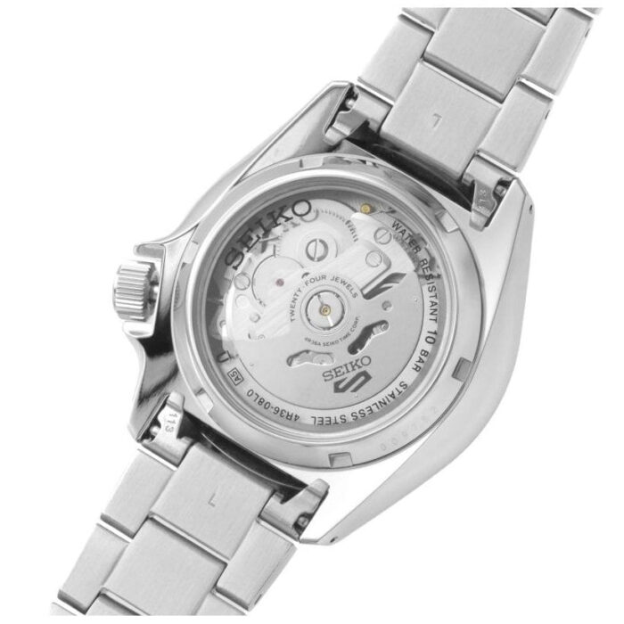 Seiko 5 Sports Automatic Grey Dial Silver Steel Strap Watch for Men - SRPE51K1 - Image 6